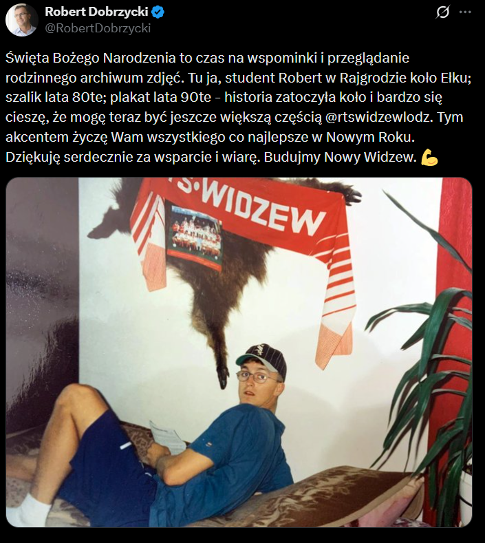 Właściciel Widzewa opublikował TAKI WPIS przed Nowym Rokiem <3